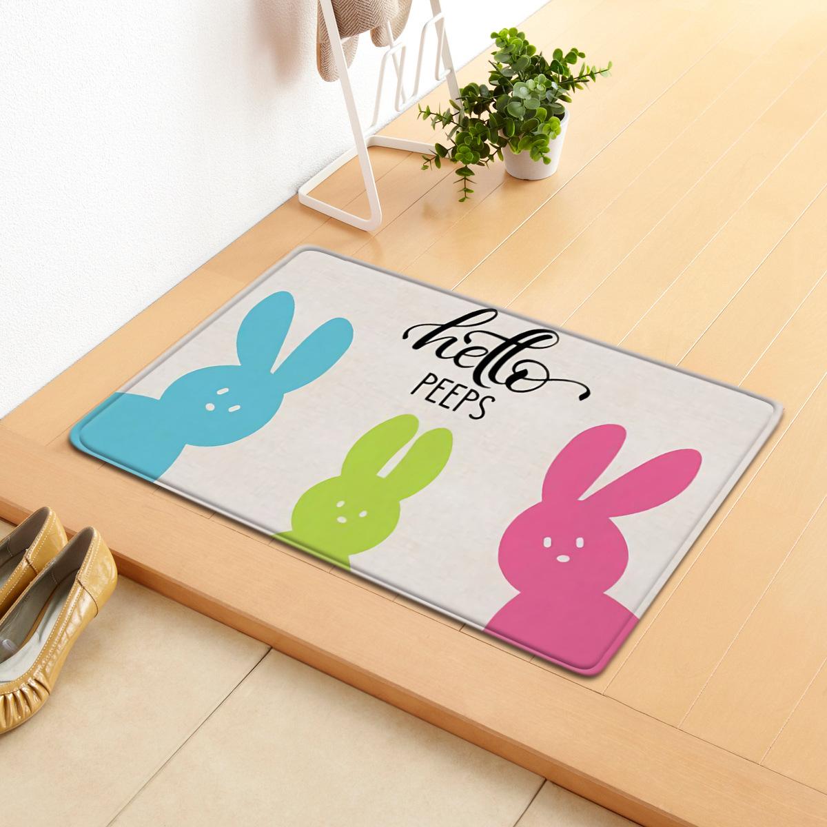 

Easter Egg Rabbit Door Mat Easter Bathroom Absorbent Foot Mat Bedroom Living Room Non-Slip Floor Mat Carpet 40 * 60Cm (rounded corner)