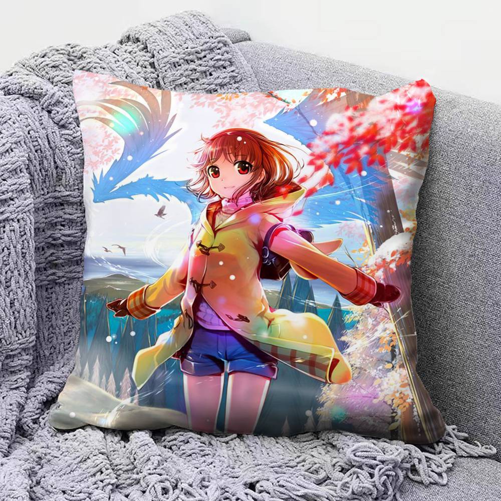 Kanon Game Anime Girl  Pillow Covers Home Sofa Cushion Covers and Aecorative Custom
