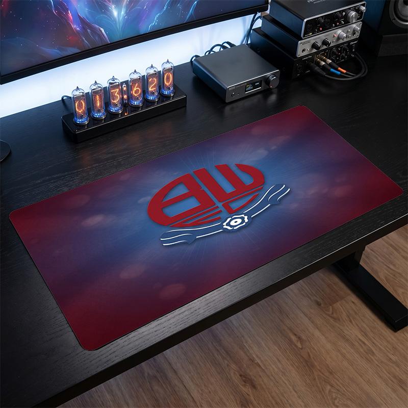 Bolton Wanderers FC Theme Pattern Mouse Pad, Soccer Logo Design XXL Gaming Desk Mat Non-Slip Computer Mouse Pad