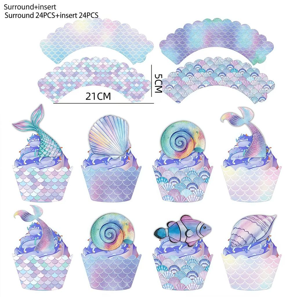 Mermaid Birthday Party Decorations Tableware Plate Cup Napkin Balloon Hanging Banner Party Decor Girl Favor Baby Shower Supplies