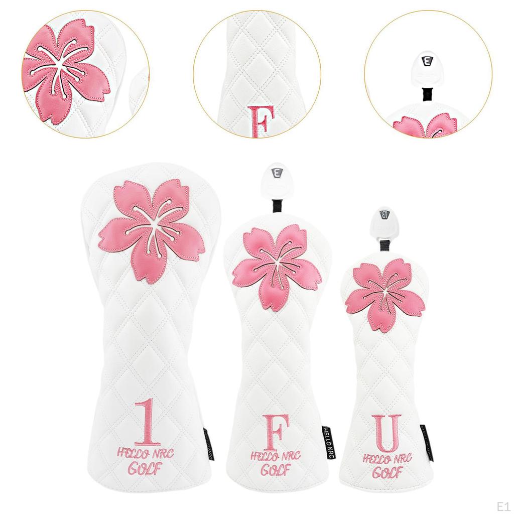 3 Pieces Golf Club Head Cover Protect Training Supplies Protective Sleeve Wood