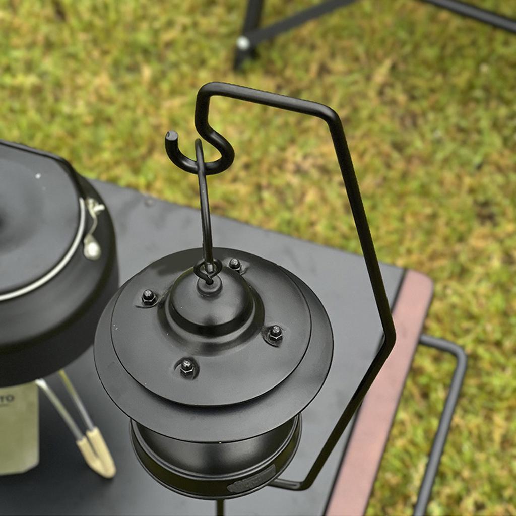 21.1in Camping Lantern Stand with Magnetic Base Wrought Iron Retro Desktop Lantern Stand Pole for Fishing Backpacking