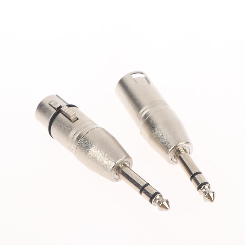1/2Pcs 6.5Mm Stereo 1/4" Trs Male To Xlr 3Pin Female & Male Stereo Balanced Audio Connectors 1/4 Inch Trs To Xlr Adapter Set