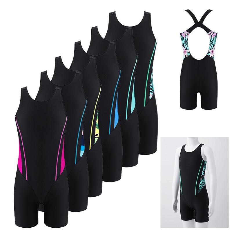 

Детский цельный купальник для девочек, короткий комбинезон с открытой спиной и принтом, боди для пляжа, бассейна, плавания, купания