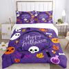 3-teiliges Bettwäsche-Set mit niedlichem Kürbis-, Geister- und Totenkopfmuster für ein fröhliches Halloween (1 Kissenbezug + 2 Kissenbezüge, ohne Füllung), Dieses bedruckte Bettwäsche S