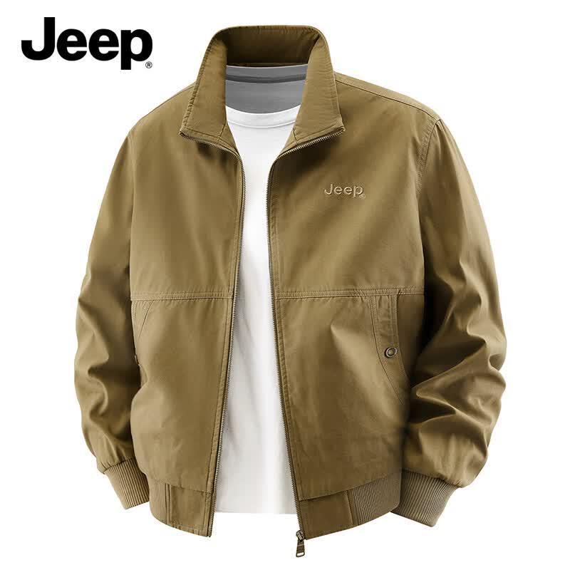 JEEP Men s Embroidered Stand Collar Workwear Jacket 3XL верблюд