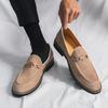 Octagonal British Small Leather Shoes Men's New Flip Fur Casual Shoes One Pedal Doudou Shoes Foreign Trade Loafers