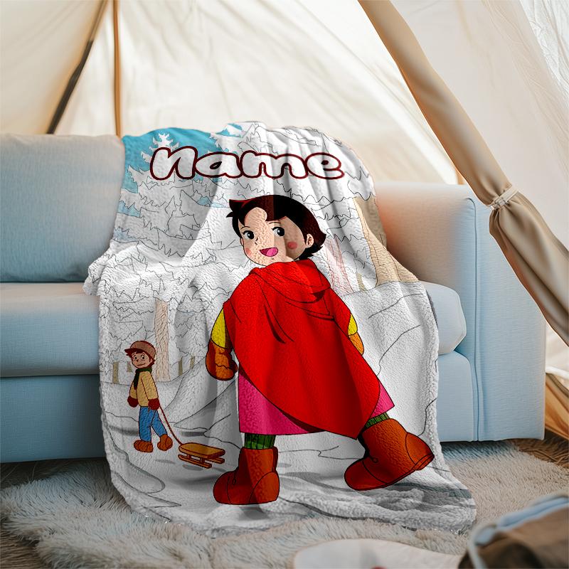 Personalized Custom Name Blanket - Heidi Print Design,Blanket for Sofa,Bed,Travel,Camping - Soft and Warm, Great Gift