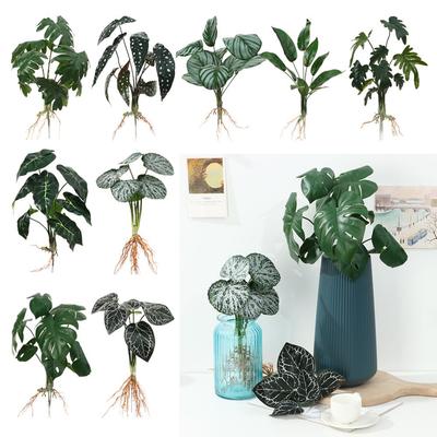 Artificial Hydroponic Plants Simulation Greenery With Root Plant Wall Home Office Shop Decor Desktop Ornament Photography Party