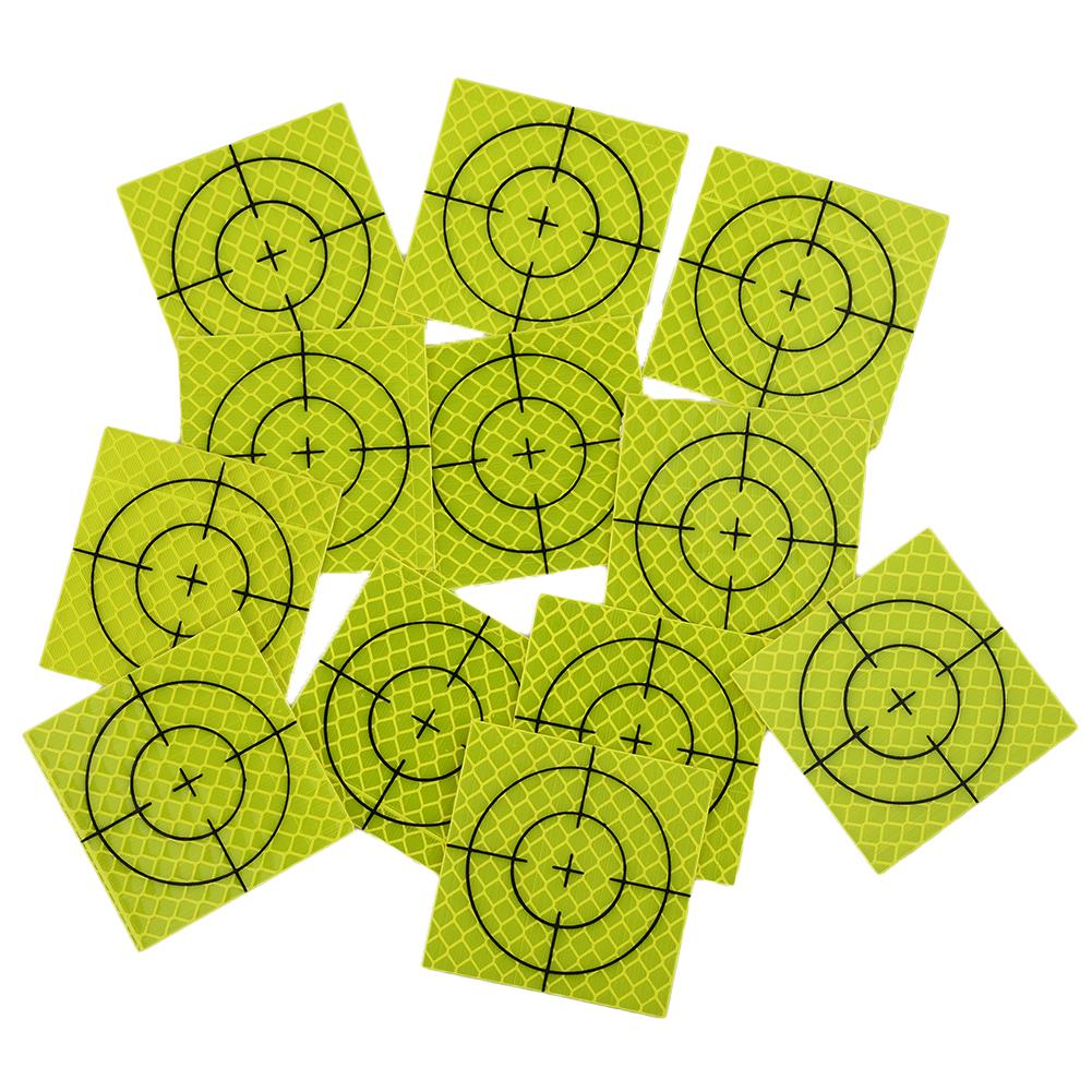 100pcs Total Station Reflector 20/30/40/50/60mm Fluorescent Yellow Reflector Sheet Target Aim Target Sticker Measurement