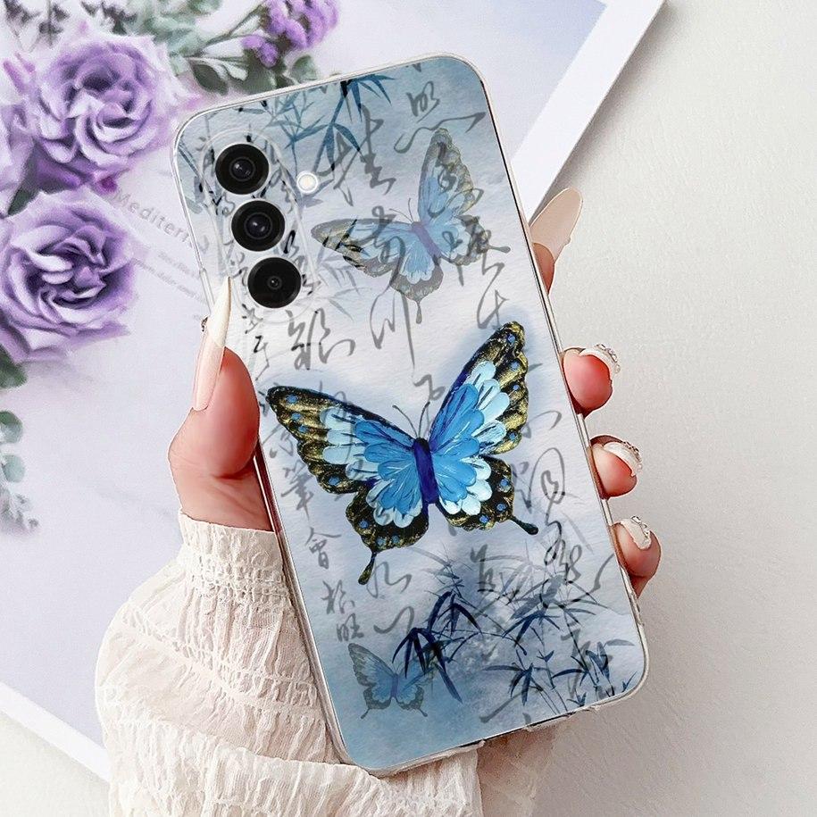 For Samsung Galaxy A56 5G Case SM-A566B Cover New Fashion Flower Butterfly Soft Silicone Phone Case For Galaxy A26 A36 5G Fundas