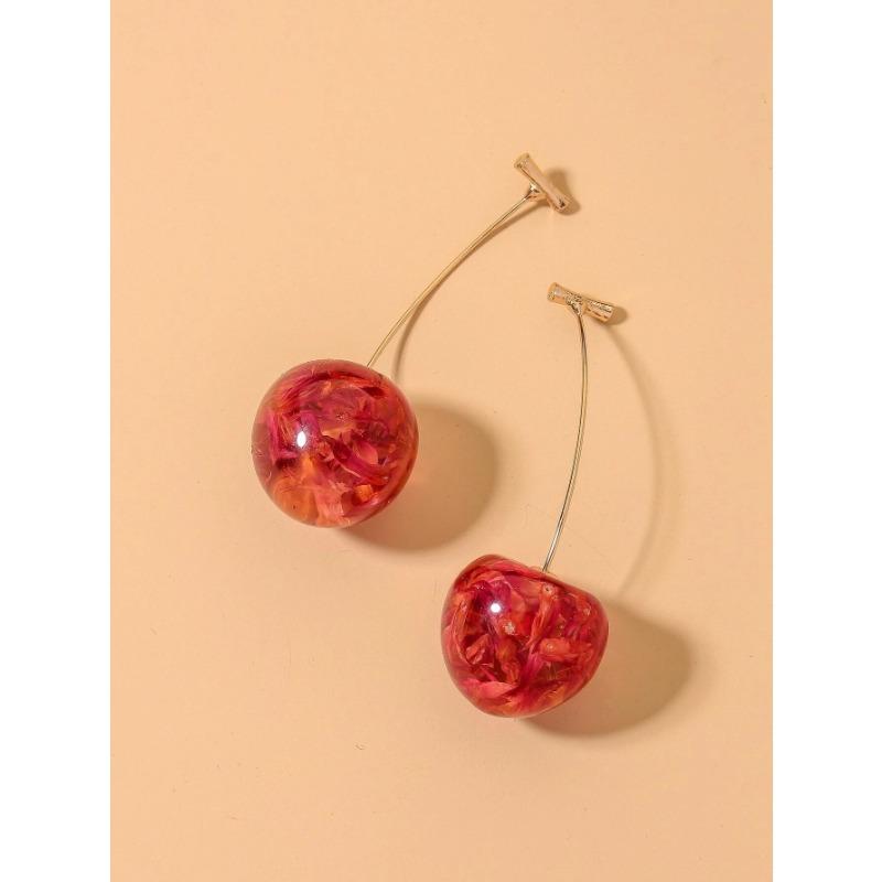 

Новые серьги-гвоздики Immortal Petal Cherry Cherry, серьги бордовой вишни, серьги, милые серьги-фрукты.