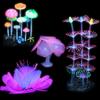 4 Stück Leuchtende Aquariendekorationen Pflanzen, Leuchtendes Aquarium Leuchtender Pilz