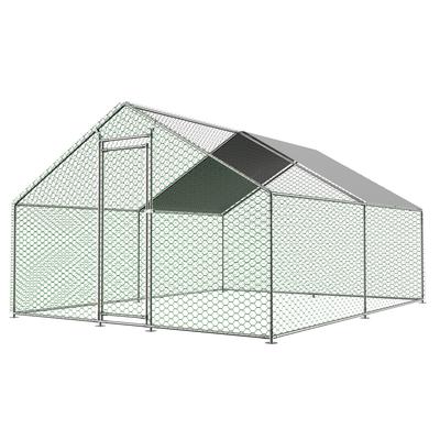 Free-Range Enclosure Chicken Coop 3x4x2m with Safety Lock and Waterproof PE Cloth, Metal Enclosure for Chickens, Rabbits and Other Small Animals