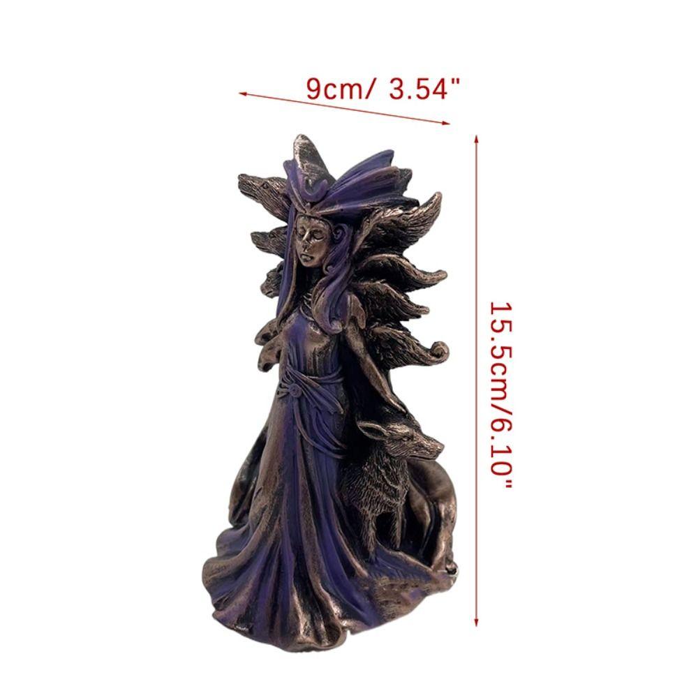 Unique Greek Goddess Statue Modern Art Resin Ornaments Delicate Witch Hound Sculpture  Desktop