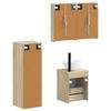 Bathroom Furniture Set 4 Pcs Sonoma Oak Engineered Wood and Glass
