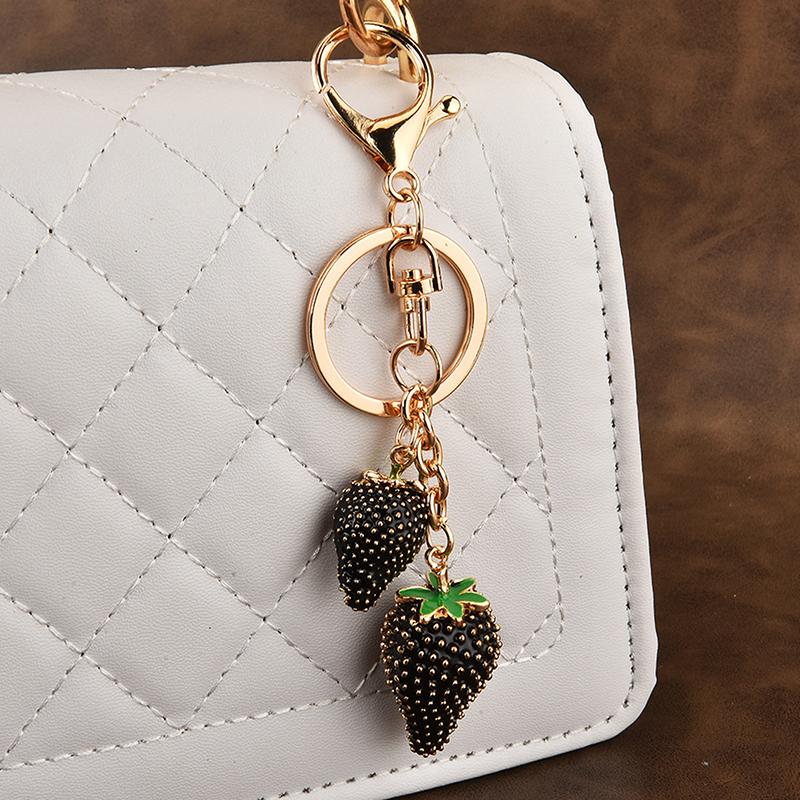 Fashionable Strawberry Pendant Keychain For Women Girls Cute Trendy Charm Keyring Car Key Ring Backpack Decoration Gifts