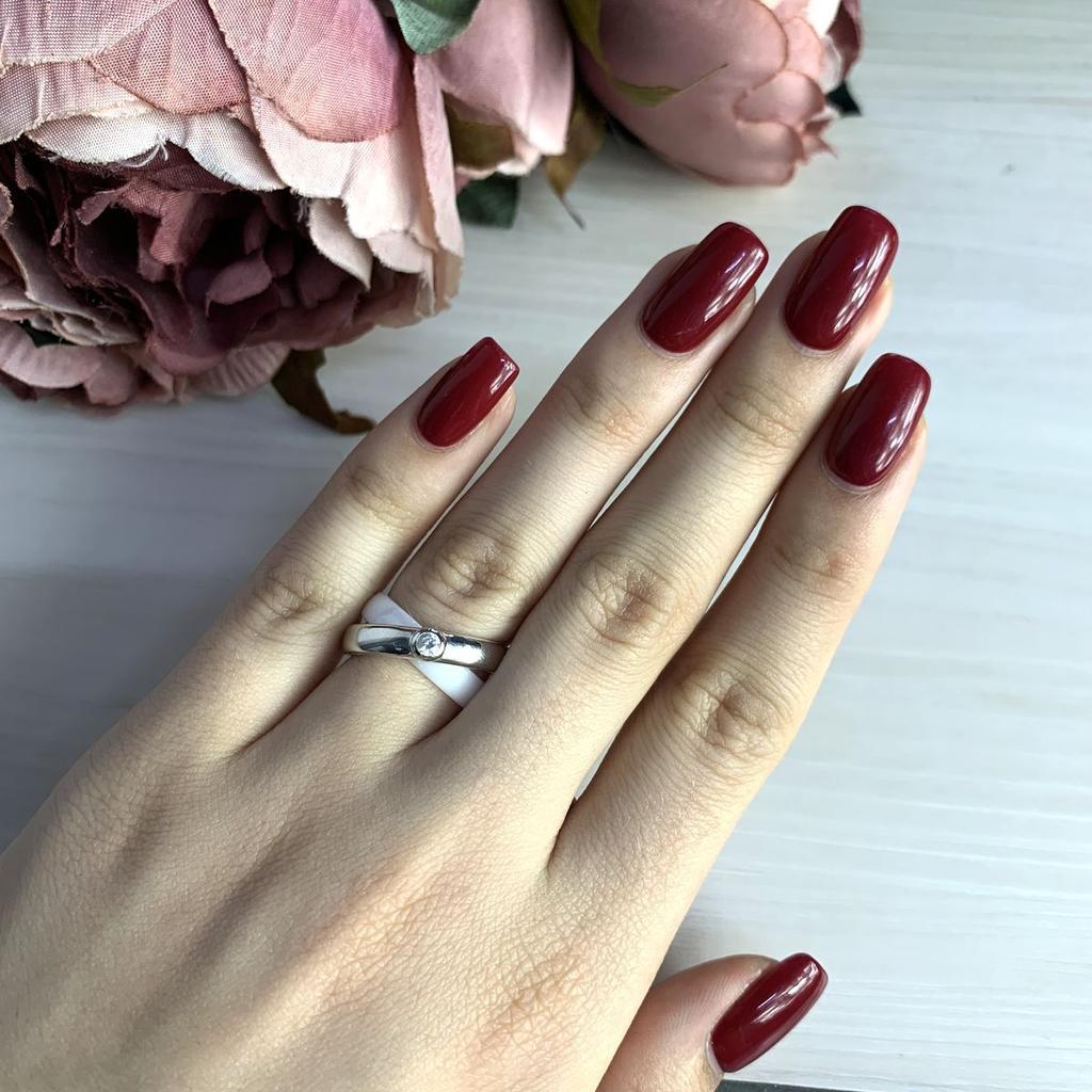 Серебряное кольцо с керамикой (1765043) 6.48 гр. 925 пробы