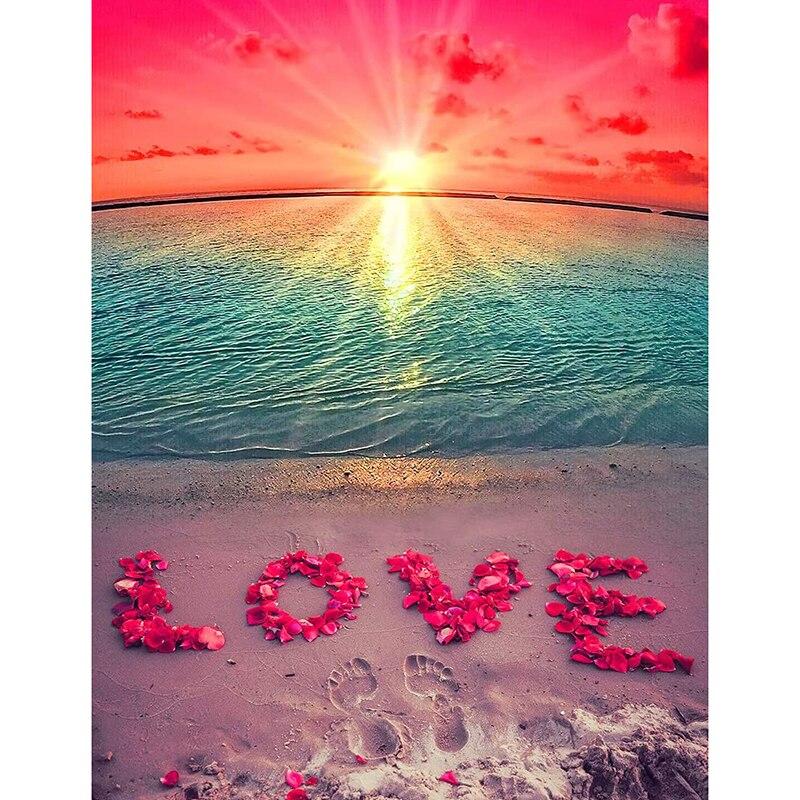 

DIY 5D алмазная живопись закат пляж Алмазная вышивка вид на море вышивка крестиком полная круглая дрель мозаика искусство домашний декор подарок Full Round 30x40CM