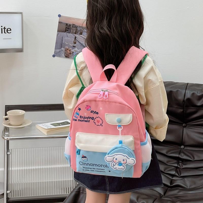 Cinnamon Letters Print Childrens School Bag With Cartoon Anime Prints For Daily Use