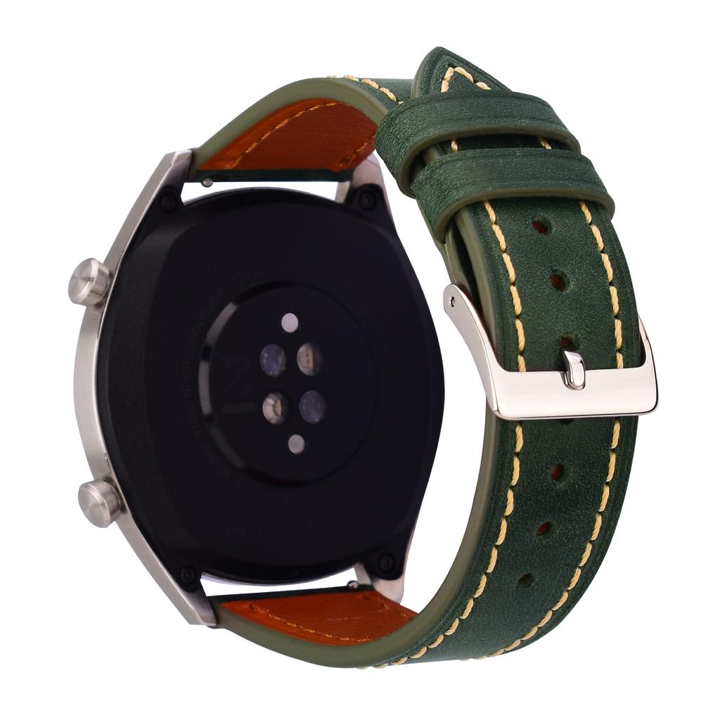 Applicable To Huawei Watch GT3 Leather Strap Men's Guochao Plain Leather Strap