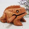 Hand-Carved Wooden Frog Sound Toy - Thai Toad Ornament and Creative Decor Piece