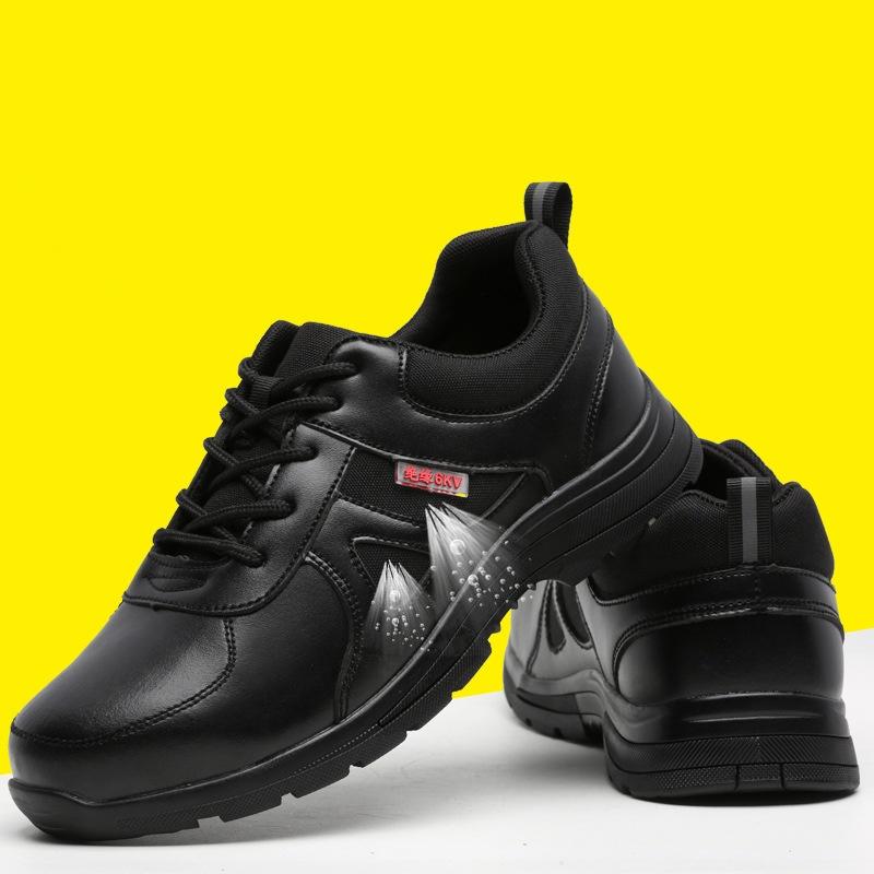 Men's Casual Steel Toe Cap Working Safety Shoes Soft Leather Insulated Sneakers Worker Tooling Security Boots Protect Footwear