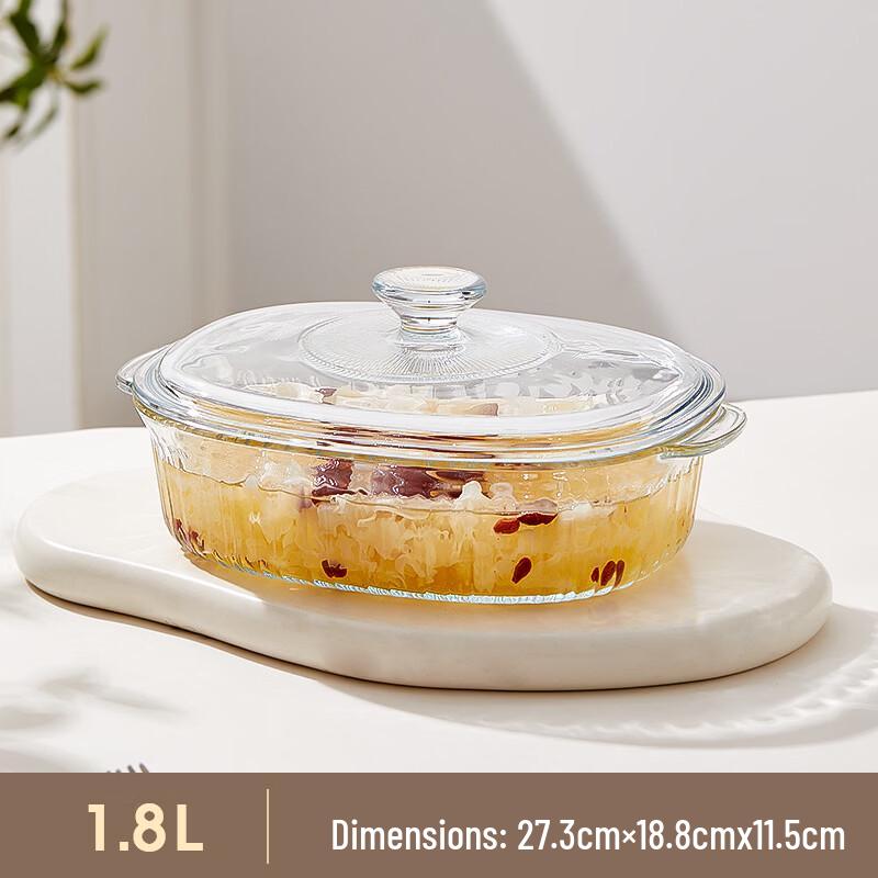 Ru Han Double-Ear High Borosilicate Glass Multipurpose Bowl