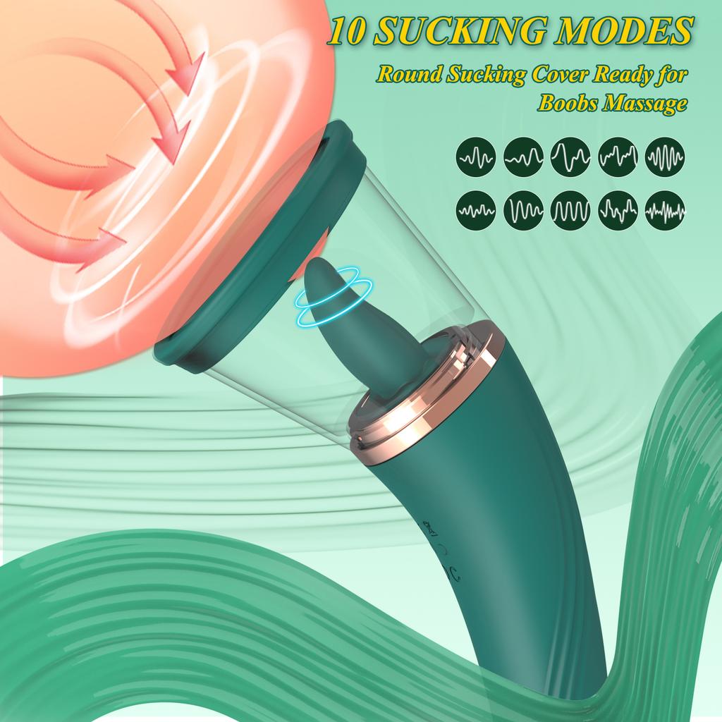 Clitoral Sucking Vibrator with 9 Lick and 3 Suction Mode Quick Orgasm Clit Tongue Stimulator Nipples MassagerSex Toys for Women