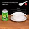 Set de Boluri de Supă Ceramice Huihuang cu Margine Aurie și Două Mânere