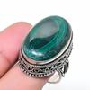 Natural Malachite Gemstone 925 Sterling Silver Jewelry Ring Size 8.5 AR-17022