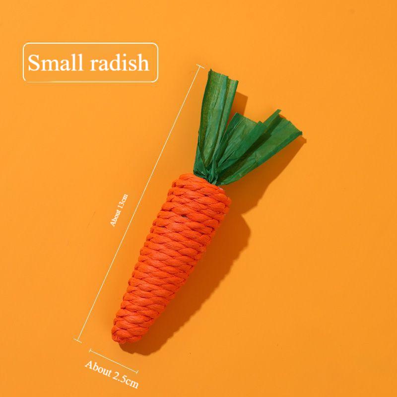 Cat Toy Paper Rope Carrot Teaser Stick Durable Teething Claw Sharpening Kittens Self-Entertaining Boredom-Relieving Pet Supplies (Orange,S) оранжевый