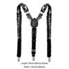 Shinning Fish Scale Sequin Suspenders Party Stage Performances Elastic Y-back Suspenders Adjustable 3-clip Metal Clip Suspenders