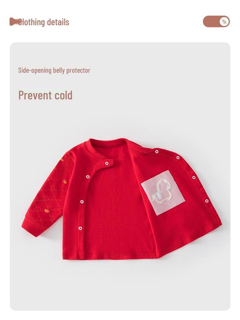 Little Red Baby Long Sleeve High-Waist Pajama Set - Autumn/Spring Wear