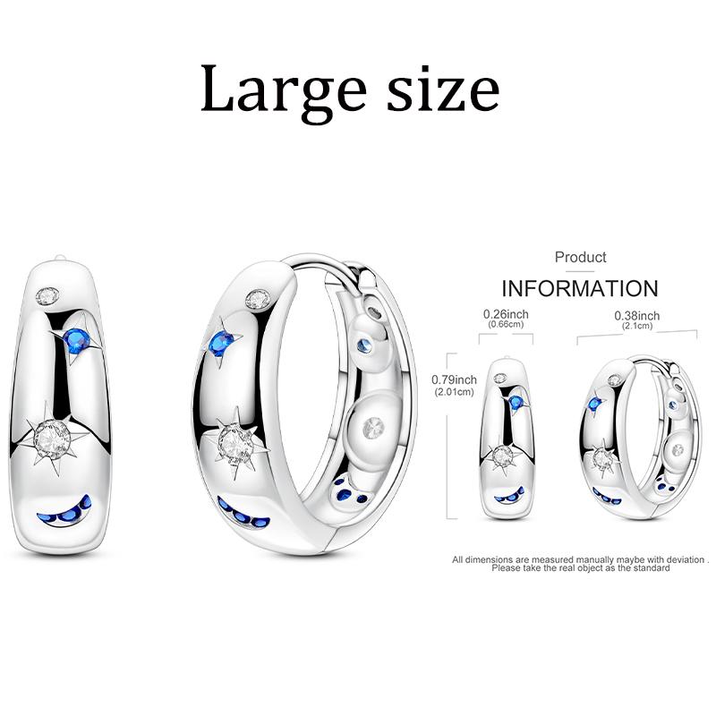 Hoop Earring Copper Original Earring For Woman Star Clover Zircon Pendientes Fine Jewelry