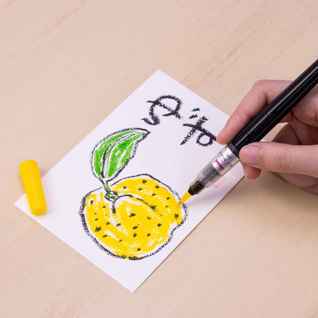 PENTEL Color Brush Pen Art Brush 18 Color Set with Bonus Cartridge AMZ-XGFL18