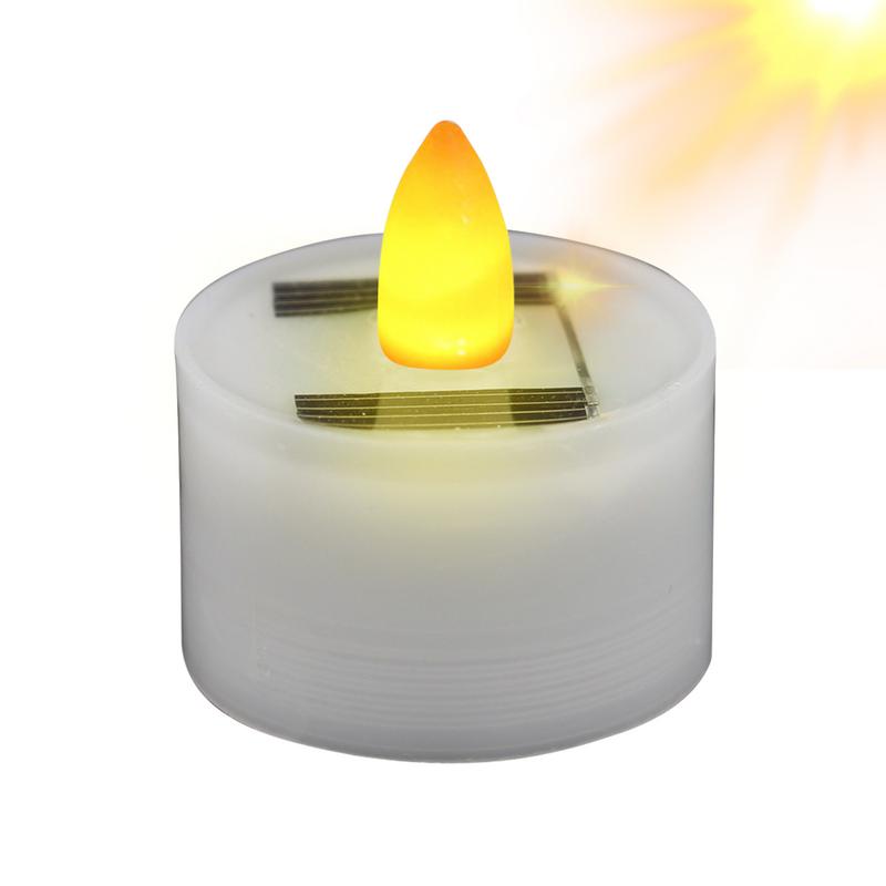 1pcs Solar Tea Light Led Candles Flameless Outdoor Waterproof Solar Tea Lights Rechargeable Candles for Party Garden Home Decor