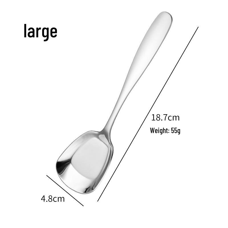 304 Edelstahl Flachboden Quadratischer Dessertlöffel - Kreatives Verdicktes Design