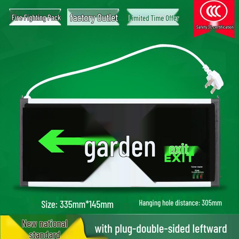 LED Fire Emergency Exit Sign with Plug-In for Evacuation Routes