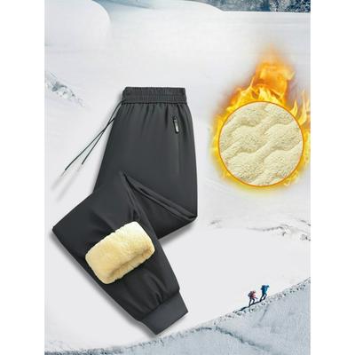 Winter Cotton Trousers Men's Plus Fat Plus Size Lamb Velvet Plus Velvet Thickened Winter Outer Wear Warm Loose Straight Casual Pants