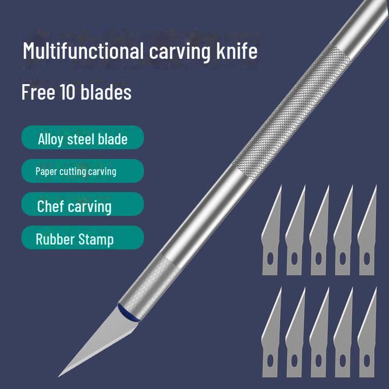 Multi-Function Aluminum Alloy Utility Knife for Carving, Paper Cutting, and Wallpaper