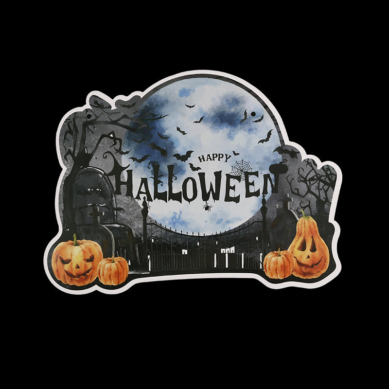 Creative Halloween Theme Spooky Ghost Paper Door Hanging Sign Front Door Porch Window Indoor Outdoor Party Scene Decor