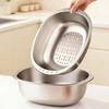 Stainless Steel Colander Set Rice Washing Fruits Vegetables Kitchen Sink Strainer Drain Basket Modern Minimalist