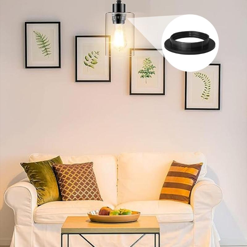 6Pieces Sturdy Plastic Lamp Shade Rings Chandeliers Replacement Light Fixture Adapters Easy Installion Designs