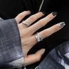 Fashion Personality Sliver Color Liquid Metal Irregularly Textured Index Finger Opening Rings for Women Men Jewelry Accessories