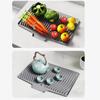 Silicone Drain Mat Heat-Resistant Sloped Design Rectangular Shape Kitchen Mat Nordic Style Dish Drying Mat