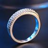 Copper Jewelry Women's Rings European and American Pair Rings Personalized Zircon Three Row Diamond Ring for Women