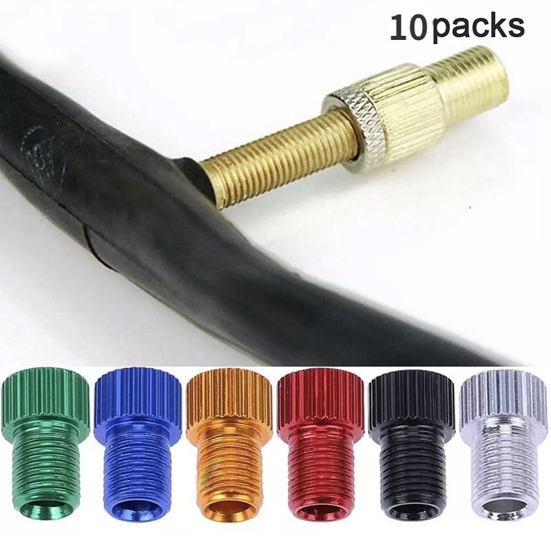 10 Pezzi Adattatore Valvola Bicicletta Bici in Alluminio PRESTA a SCHRADER Adattatore Valvola Auto