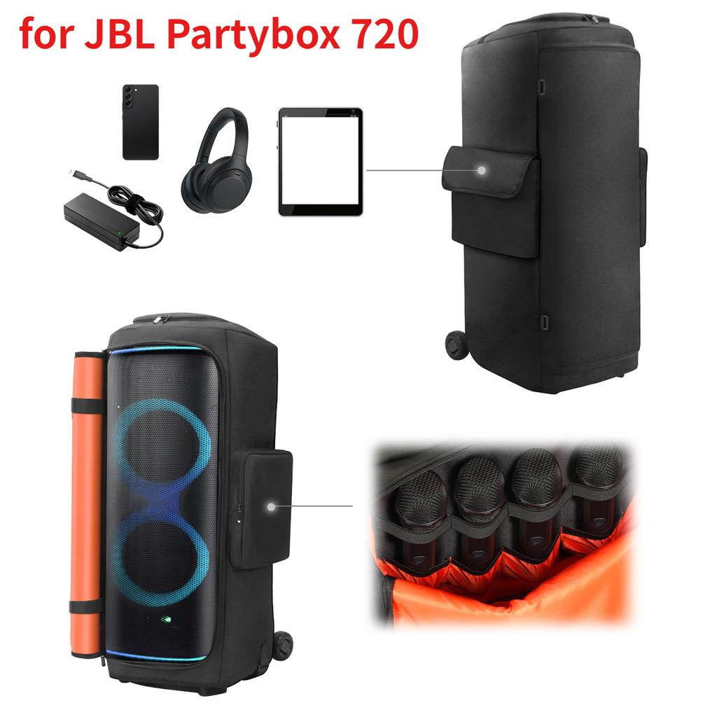 Pro přenosný reproduktor JBL Partybox 720 Obal proti prachu s kapsou na mikrofon Polstrovaná taška na uložení reproduktoru Odolná proti opotřebení Ochranný kryt reproduktorů