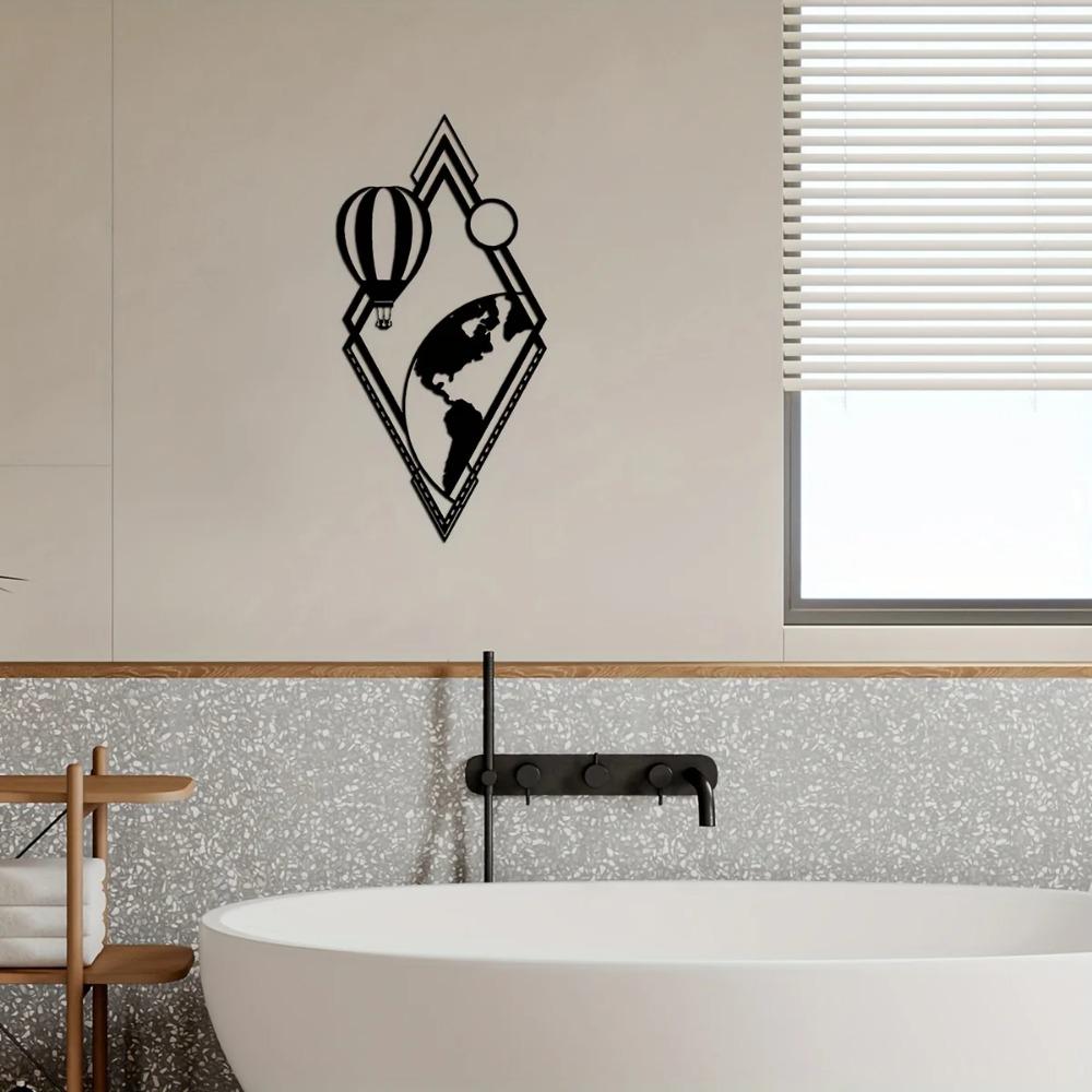 1pc Balloons and Globes Metal Wall Décor - Modern Art for Halloween, Stylish Interior and Outdoor Home Decoration